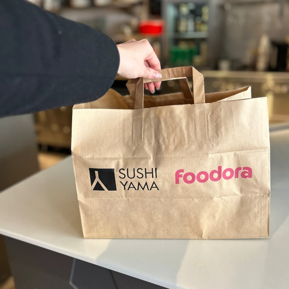 Takeaway påsar med eget tryck